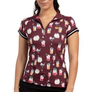 Kastel Denmark short sleeve printed polo top size XS NWT